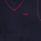 VIBE NAVY HEATHERED KNIT TRIM VEST