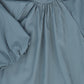 FRANCESCA GUILIANO DUSTY BLUE PUFF SLEEVE NECK TIE DRESS