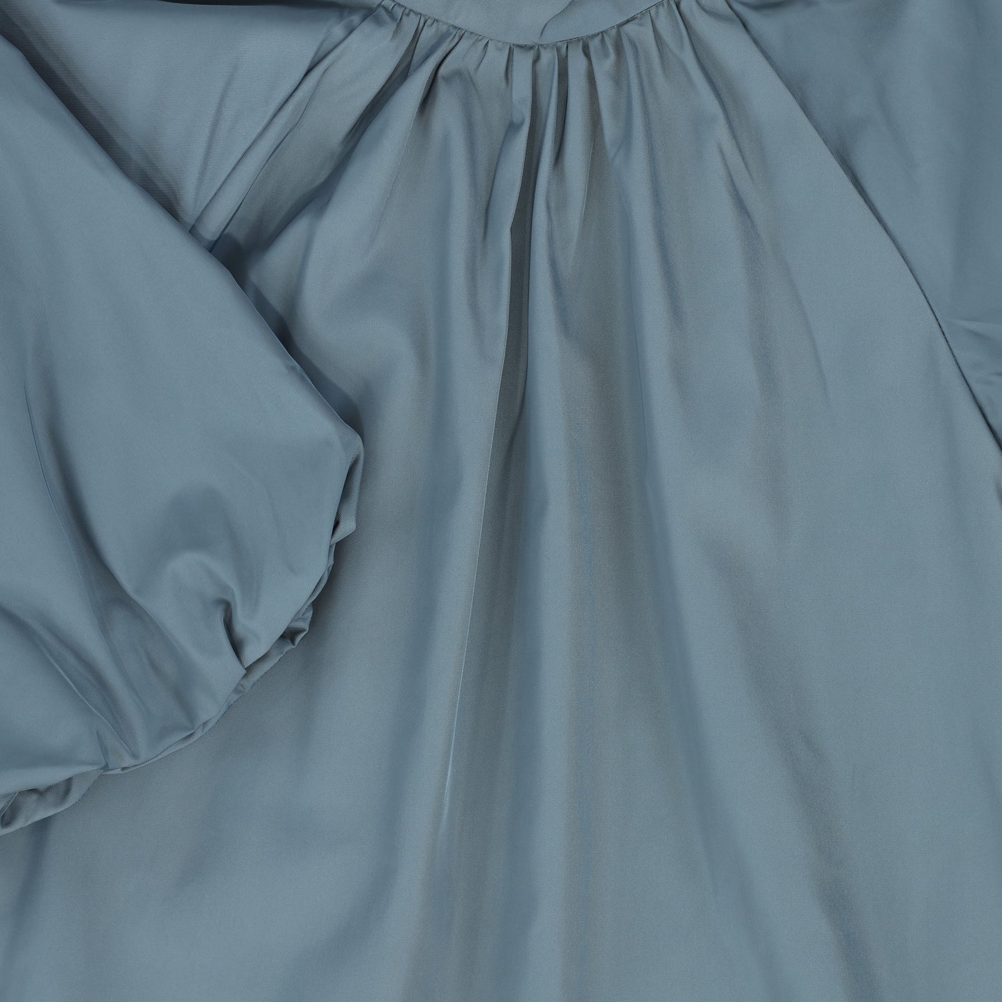 FRANCESCA GUILIANO DUSTY BLUE PUFF SLEEVE NECK TIE DRESS