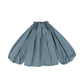 FRANCESCA GUILIANO DUSTY BLUE PUFF SLEEVE NECK TIE BLOUSE