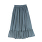 FRANCESCA GUILIANO DUSTY BLUE GATHERED TIER MAXI SKIRT