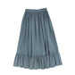 FRANCESCA GUILIANO DUSTY BLUE GATHERED TIER MAXI SKIRT