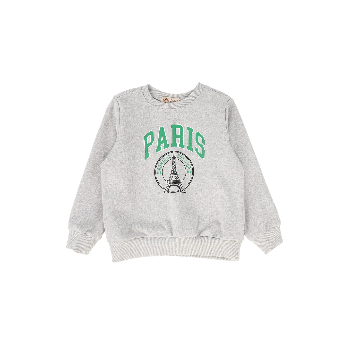 PHIL AND PHOEBE GREY PARIS STRIPED TRIM SWEATSHIRT