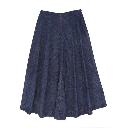 BAMBOO DARK DENIM FLAIR MAXI SKIRT