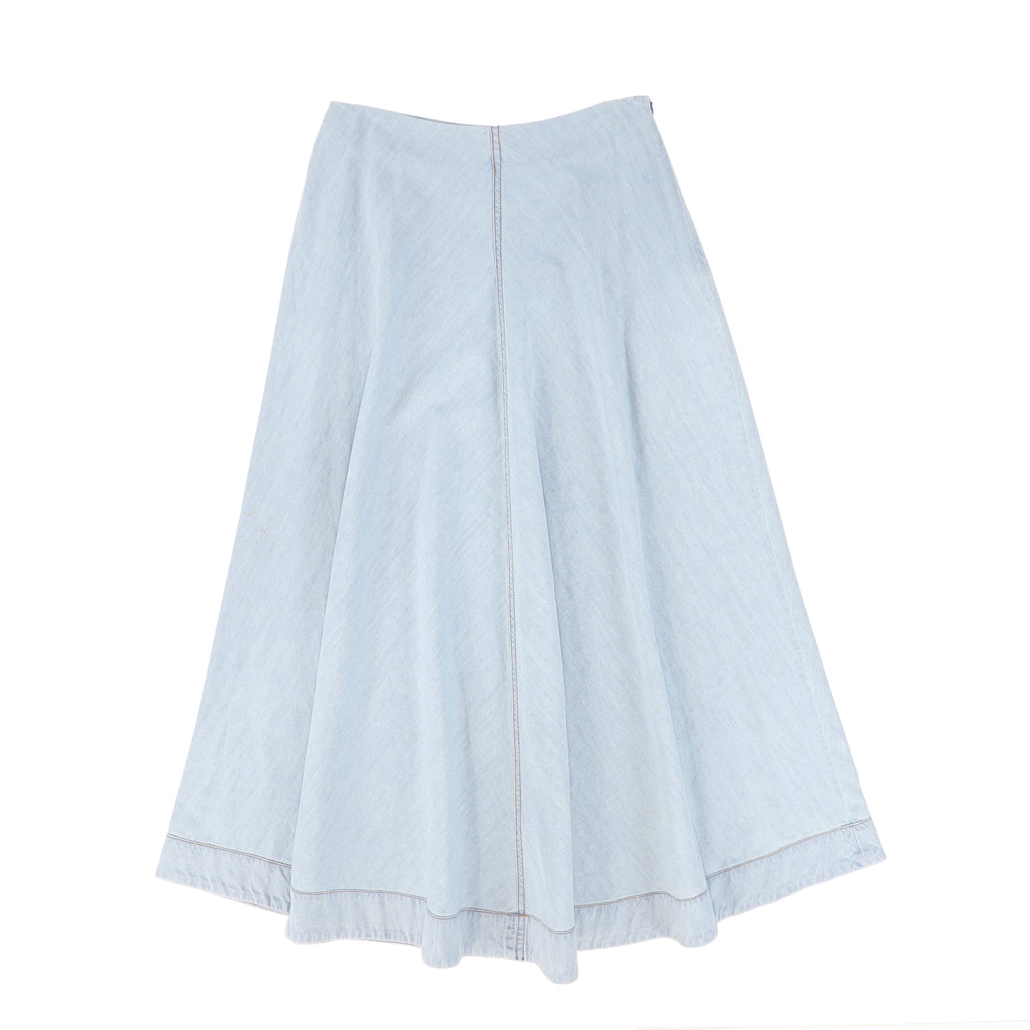 BAMBOO LIGHT BLUE DENIM FLAIR MAXI SKIRT
