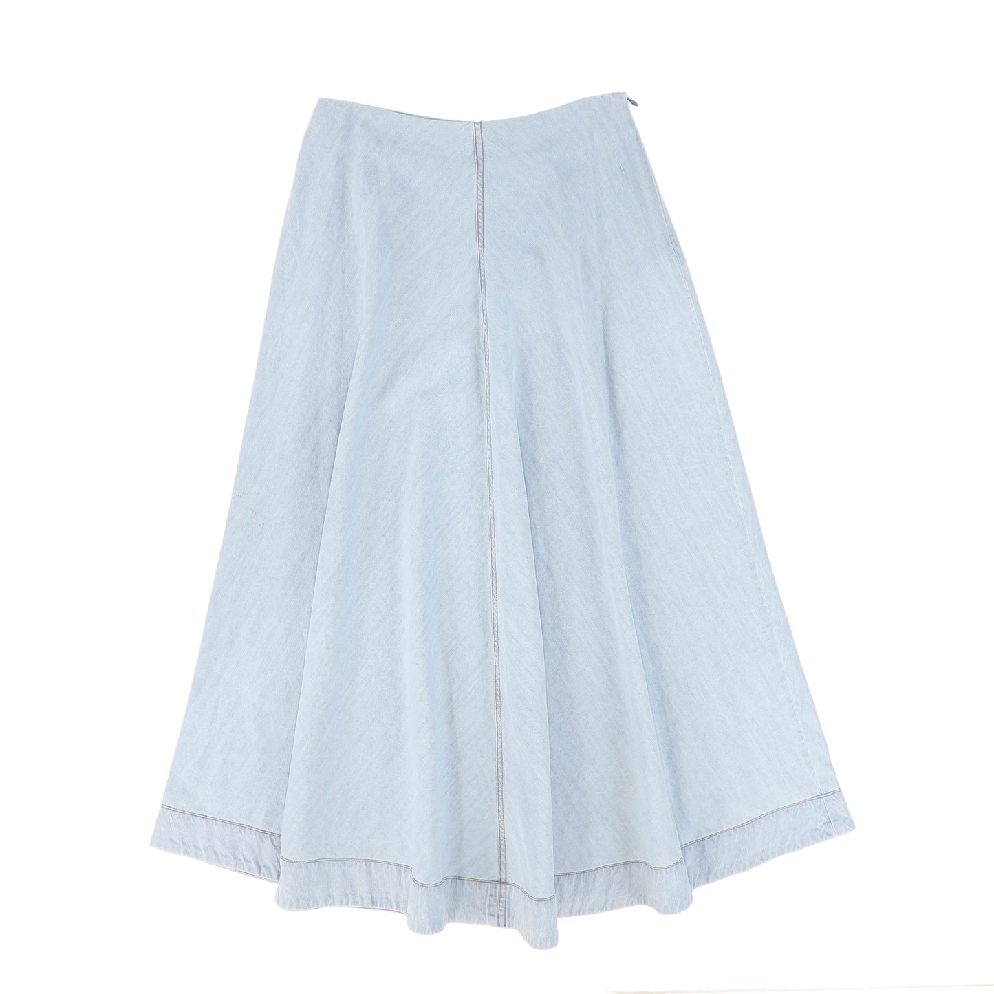 BAMBOO LIGHT BLUE DENIM FLAIR MAXI SKIRT