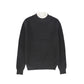 MALLORY AND MERLOT CHARCOAL RUFFLE KNIT MOCKNECK