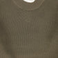 MALLORY AND MERLOT OLIVE GREEN RUFFLE KNIT MOCKNECK