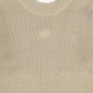 MALLORY AND MERLOT BEIGE RUFFLE KNIT MOCKNECK