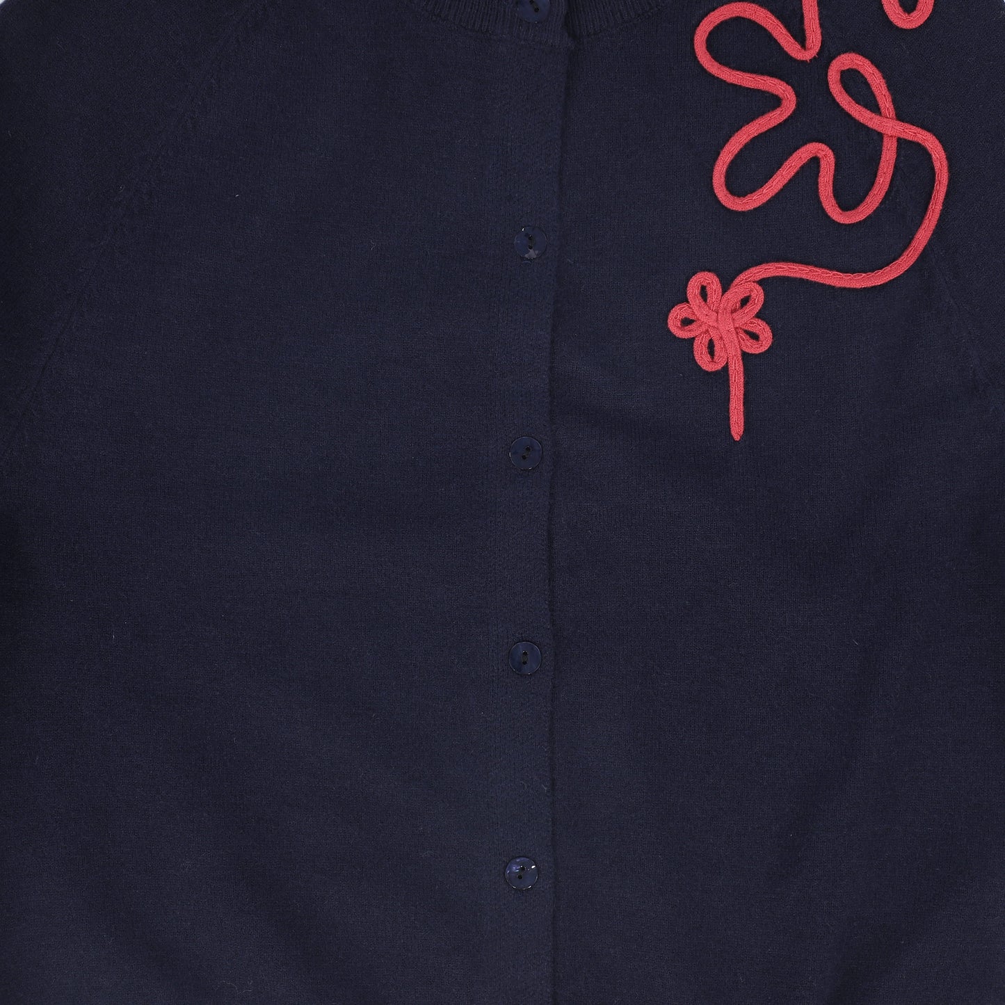 LILOU NAVY EMBROIDERED CARDIGAN