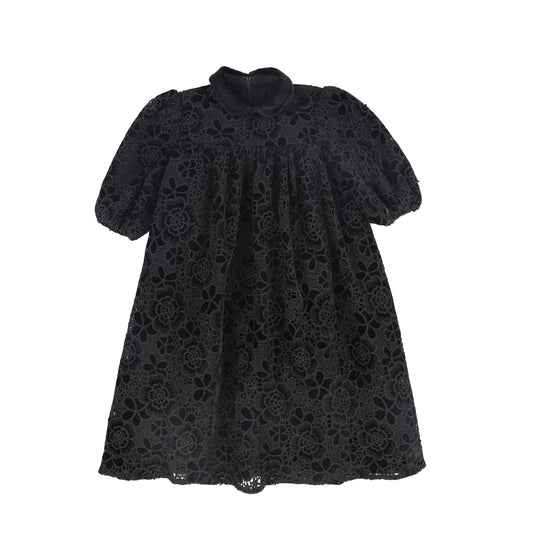 FRANCESCA GUILIANO BLACK VELVET EMPIRE DRESS
