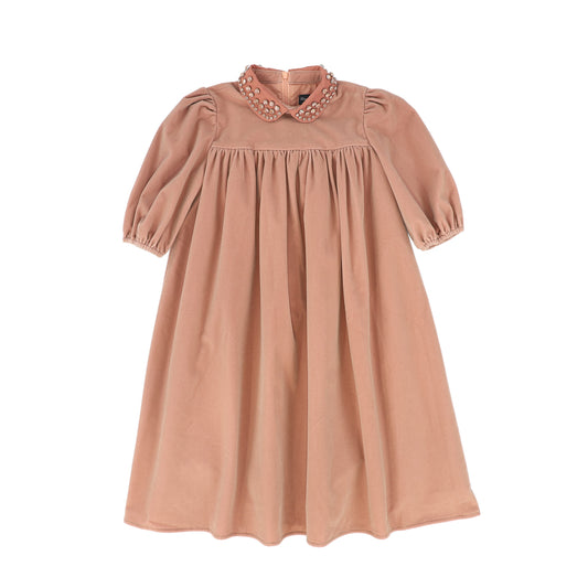 FRANCESCA GUILIANO MAUVE VELVET EMPIRE DRESS