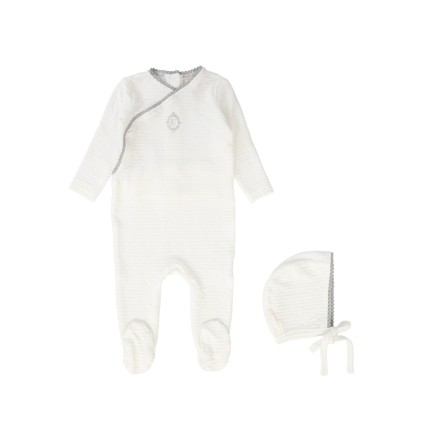 BEBE JOLEE WHITE/BLUE MEDALLION WRAP FOOTIE