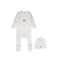 BEBE JOLEE CLOUDY BLUE EMBROIDERED FOOTIE