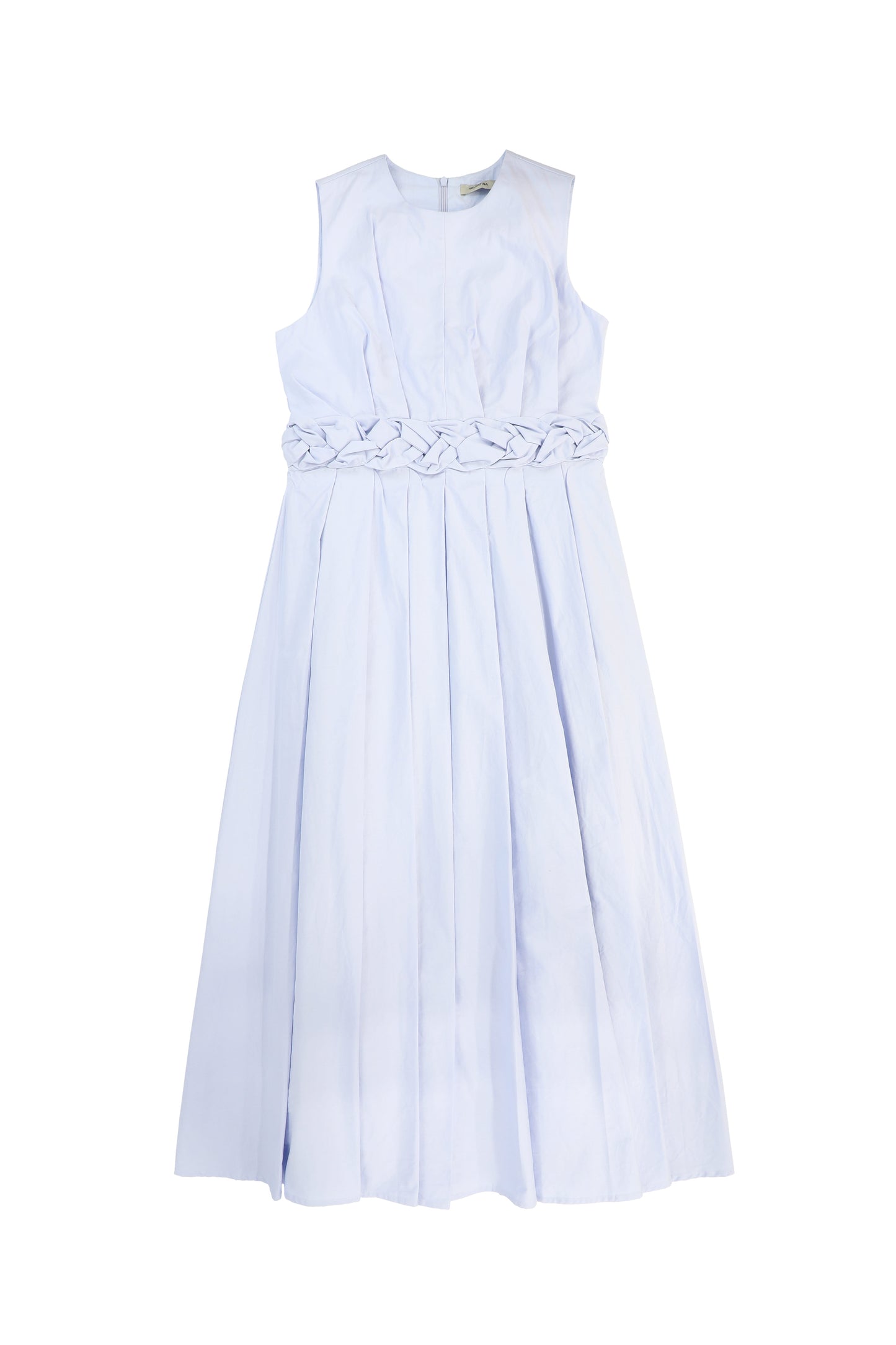 VALENTINA LIGHT BLUE BRAIDED WAIST V NECK JUMPER