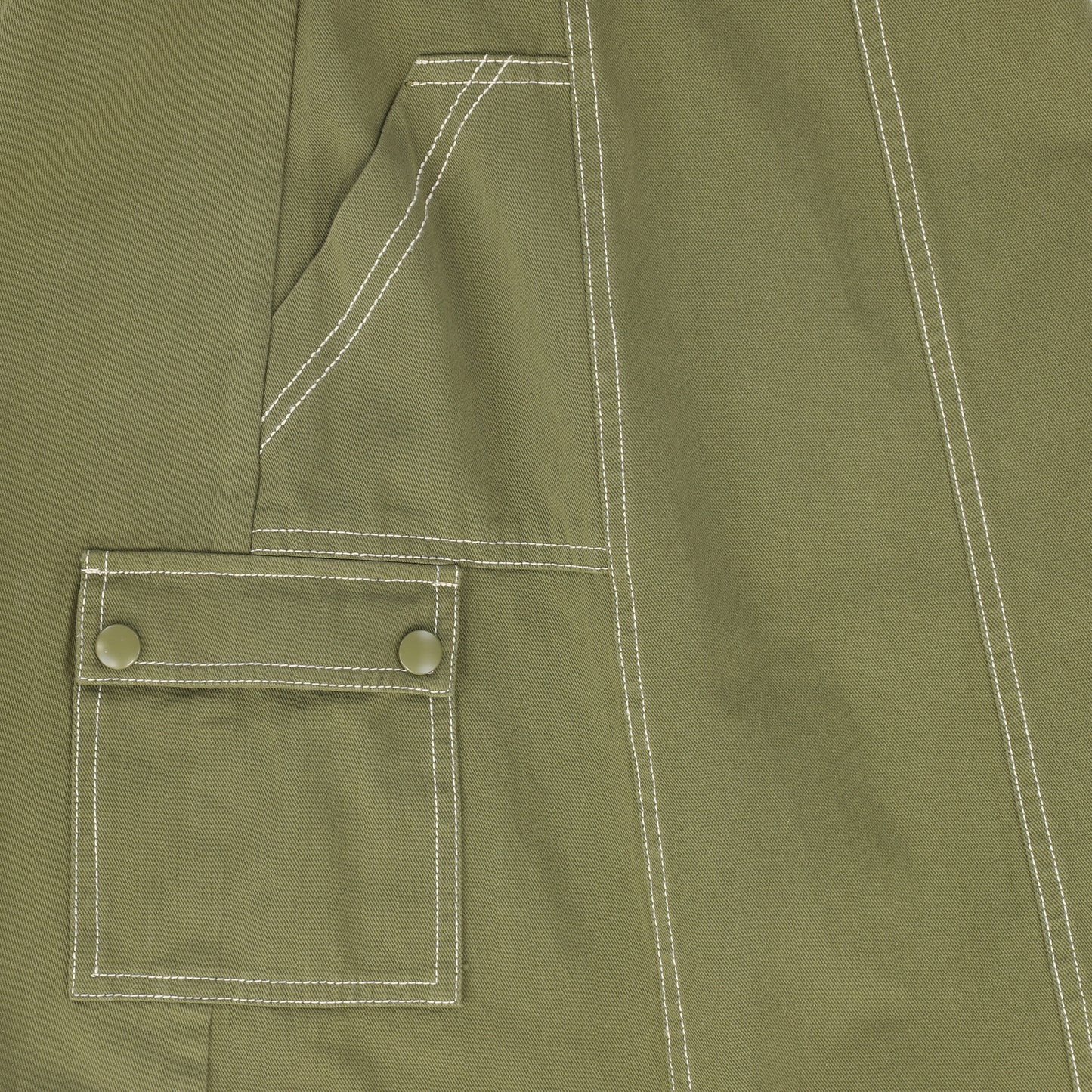 VALENTINA OLIVE CARGO STITCH DETAIL MAXI SKIRT