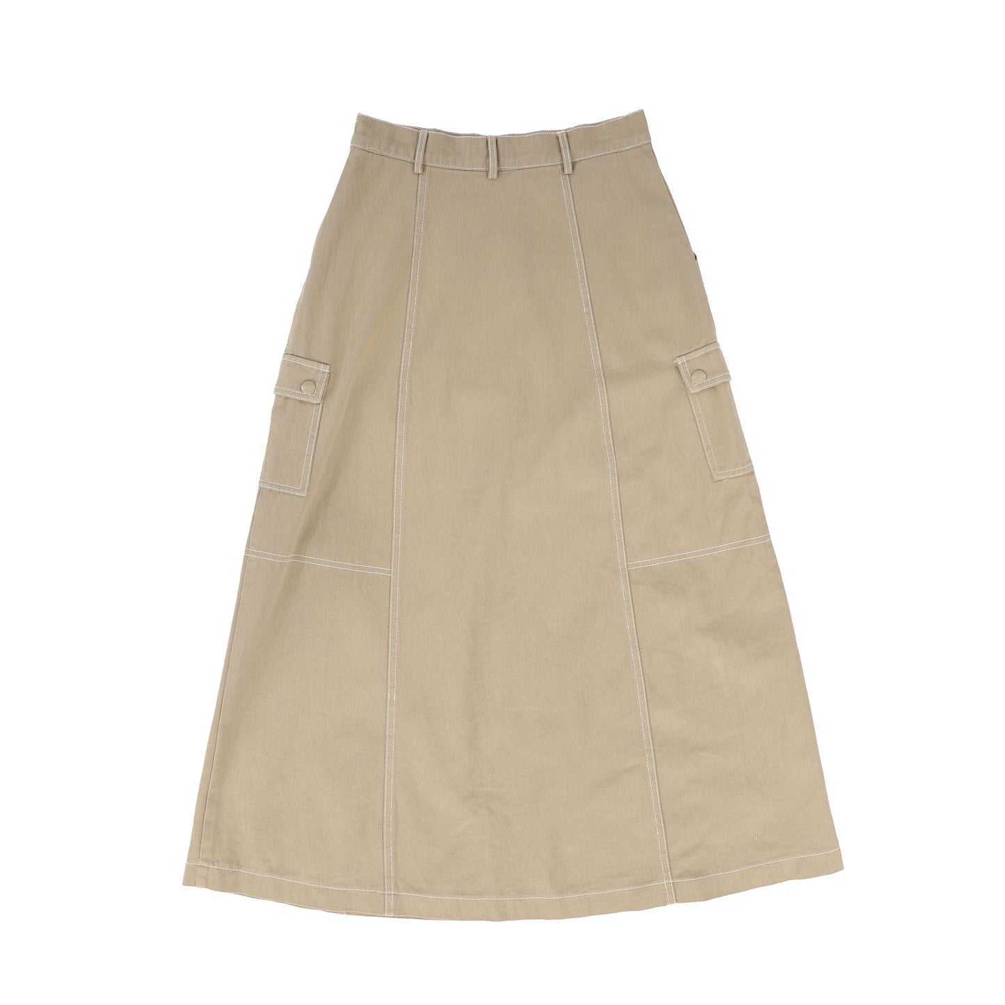 VALENTINA TAN CARGO STITCH DETAIL MAXI SKIRT