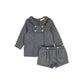 LE BOURDON GREY WOOL BUTTON DETAIL SET