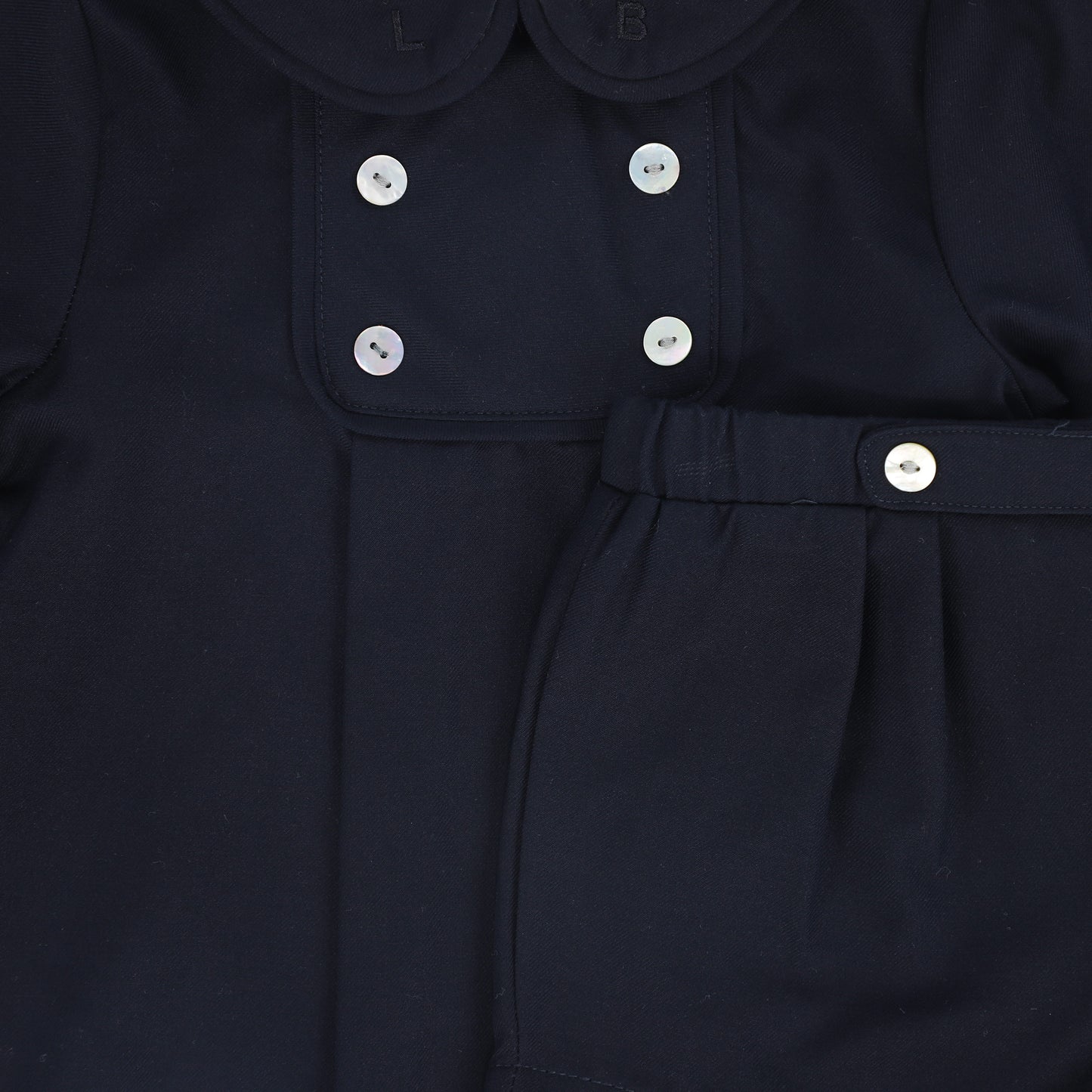 LE BOURDON NAVY WOOL BUTTON DETAIL SET