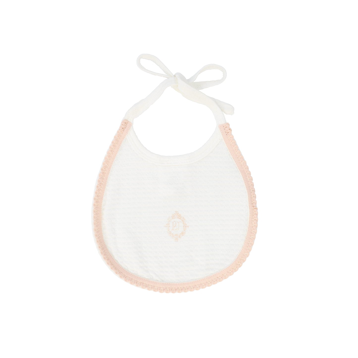 BEBE JOLEE WHITE/PINK MEDALLION BIB
