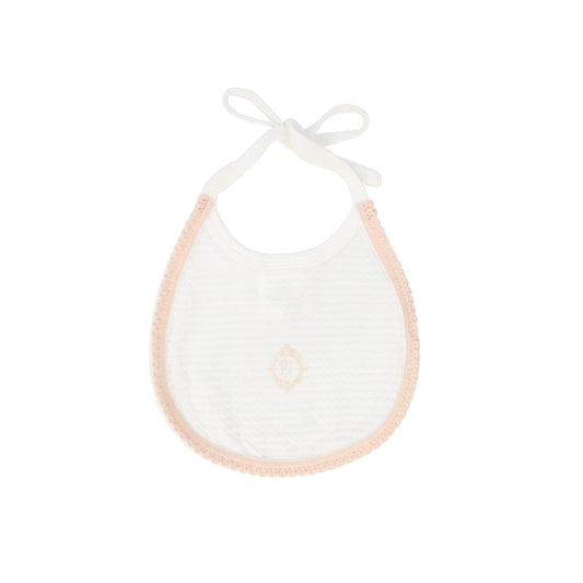 BEBE JOLEE WHITE/PINK MEDALLION BIB