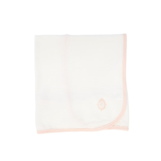 BEBE JOLEE WHITE/PINK MEDALLION BLANKET