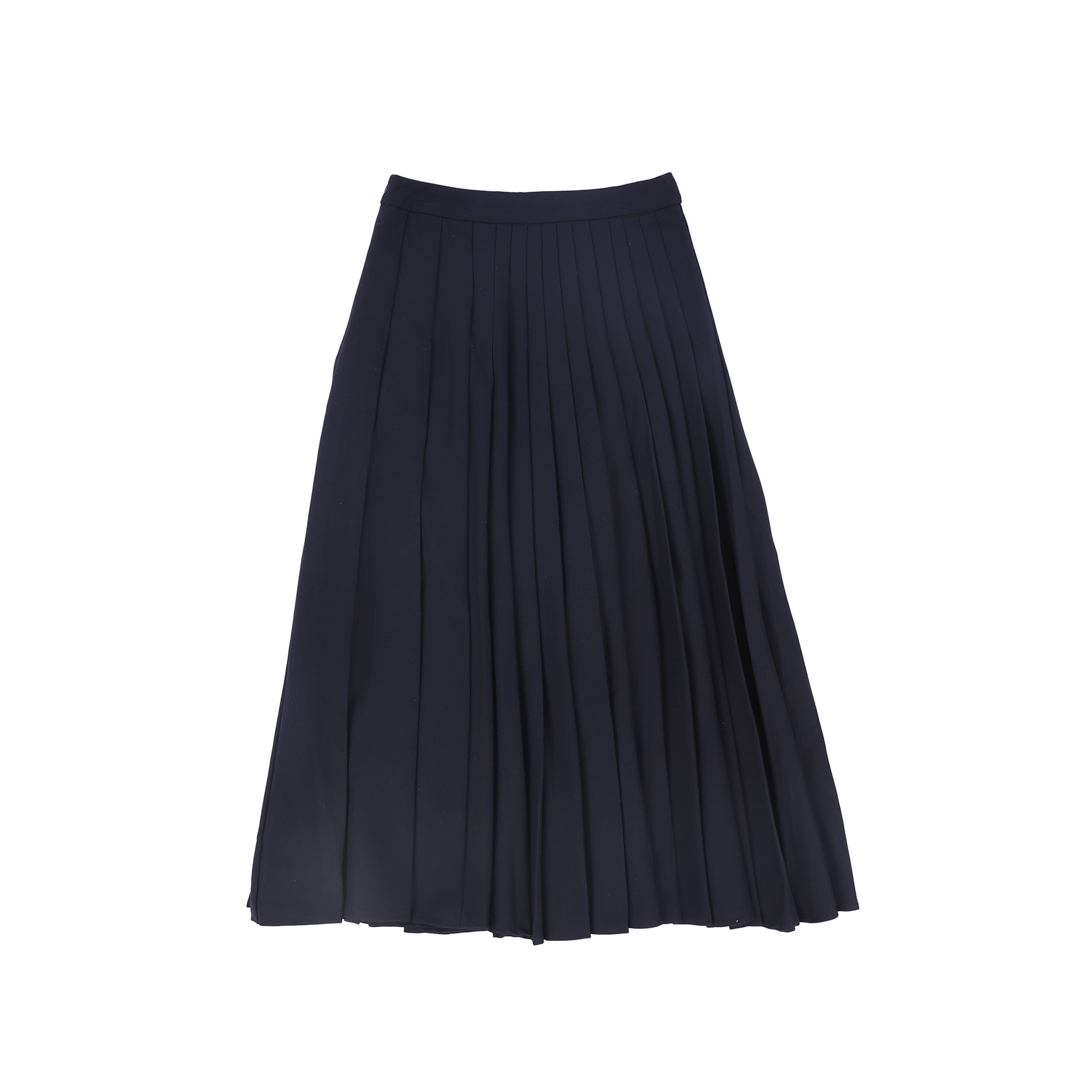 TUSTELLO NAVY WOOL DOUBLE PLEAT SKIRT – Luibelle