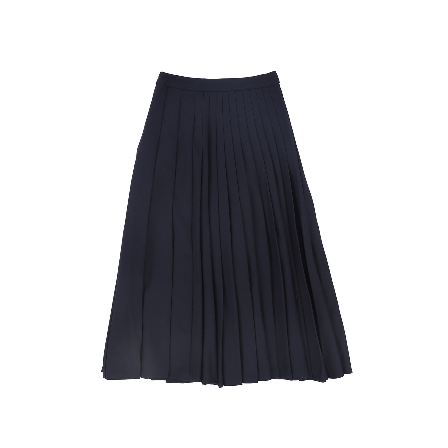 TUSTELLO NAVY PLEATED ASYMMETRICAL SKIRT