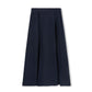 TUSTELLO NAVY WOOL DOUBLE PLEAT SKIRT