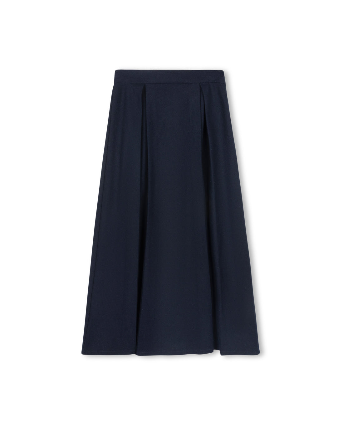 TUSTELLO NAVY WOOL DOUBLE PLEAT SKIRT