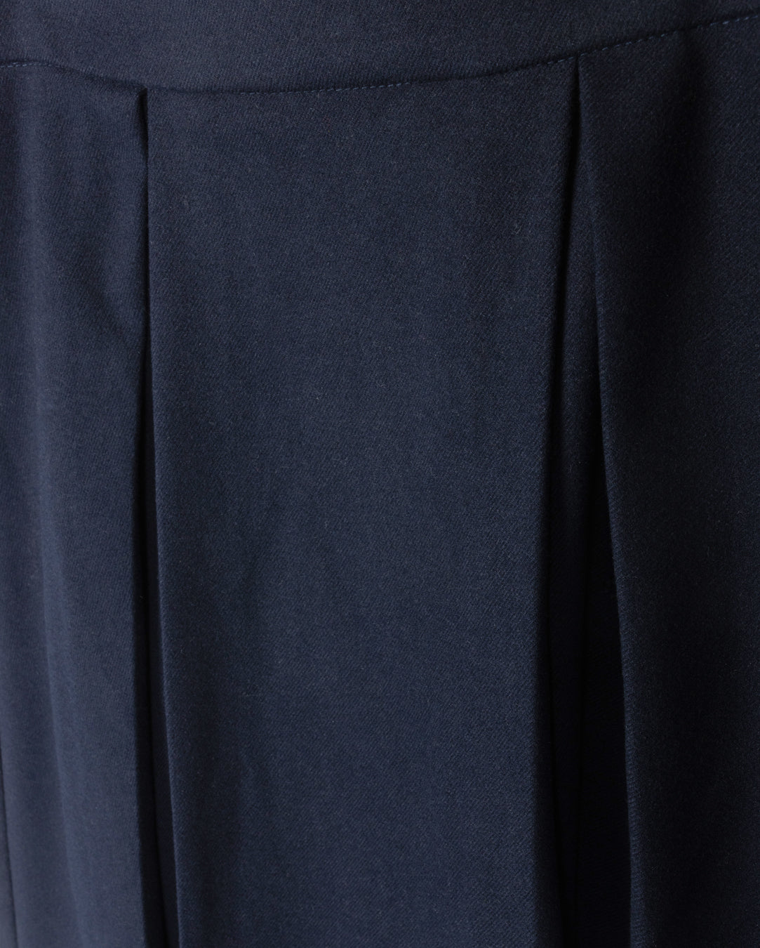 TUSTELLO NAVY WOOL DOUBLE PLEAT SKIRT