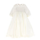 FRANCESCA GUILIANO CREAM SMOCKED COLLAR GOWN