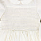 FRANCESCA GUILIANO CREAM SMOCKED COLLAR GOWN