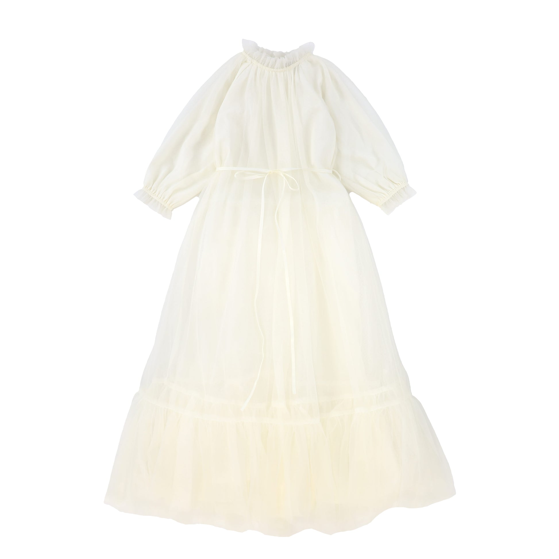 Cream Tulle Waisted Gown | Size 2 by Francesca Guiliano Cream Tulle Waisted Gown | Size 2 by Francesca Guiliano