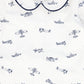 BEBE JOLEE NAVY PIPED PRINTED FOOTIE