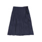 VALENTINA NAVY SILK PLEATED WRAP SKIRT