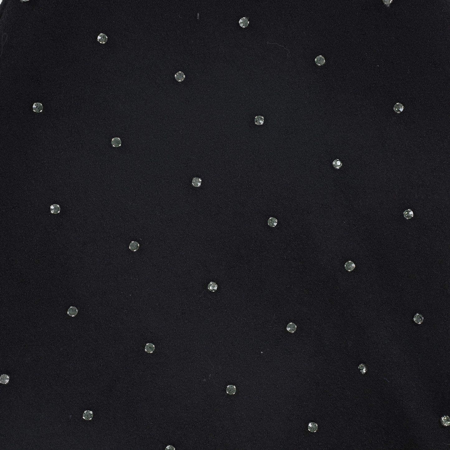 VALENTINA BLACK JEWEL WOOL MIDI SKIRT