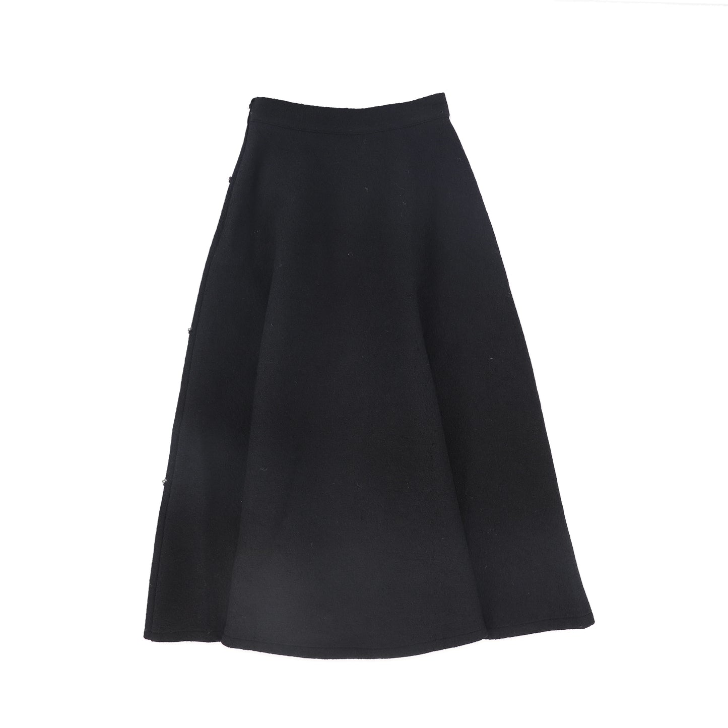 VALENTINA BLACK JEWEL WOOL MIDI SKIRT