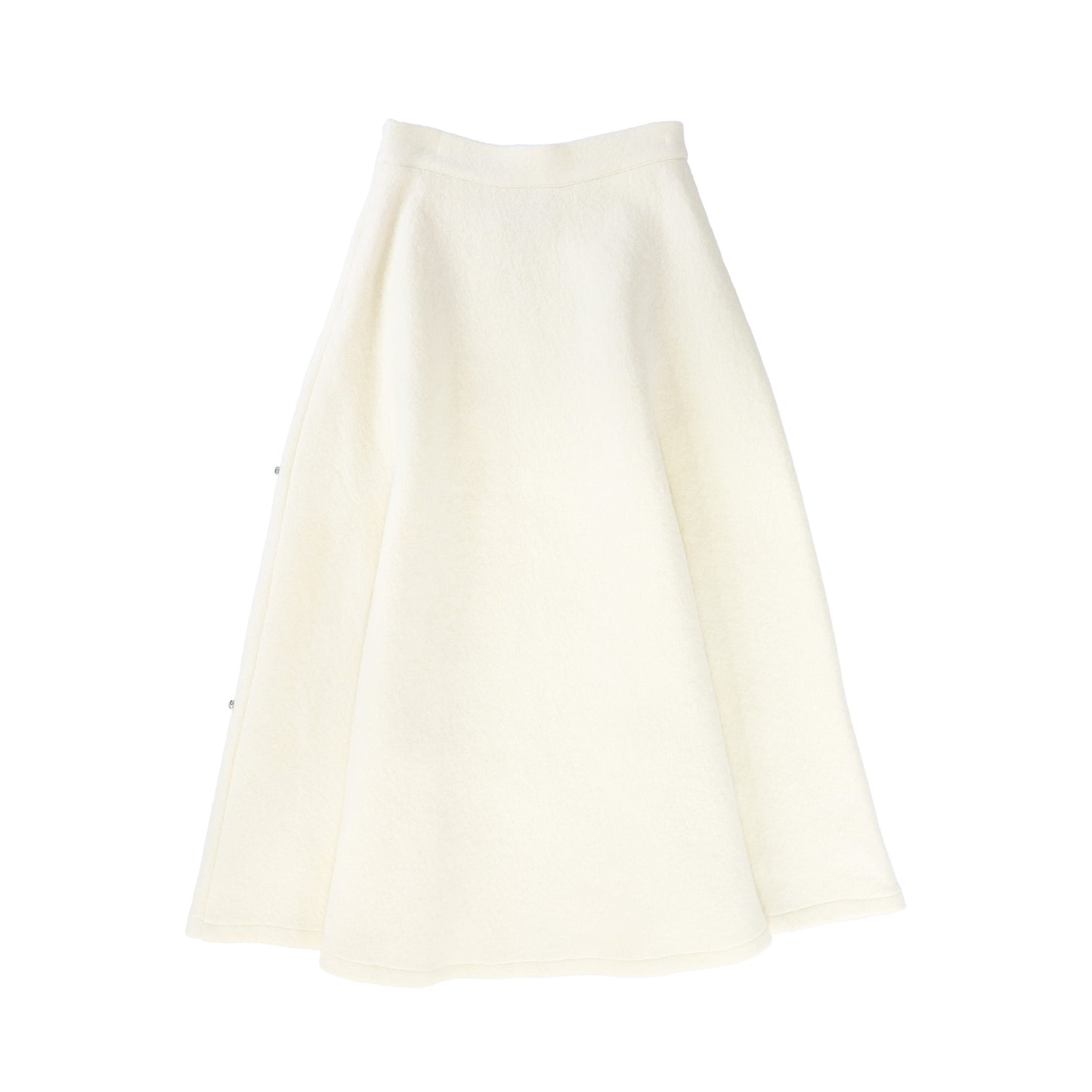 VALENTINA IVORY JEWEL WOOL MIDI SKIRT