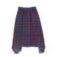 VALENTINA NAVY/BURGUNDY PLAID WAISTED MAXI SKIRT
