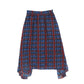 VALENTINA NAVY/BURGUNDY PLAID WAISTED MAXI SKIRT