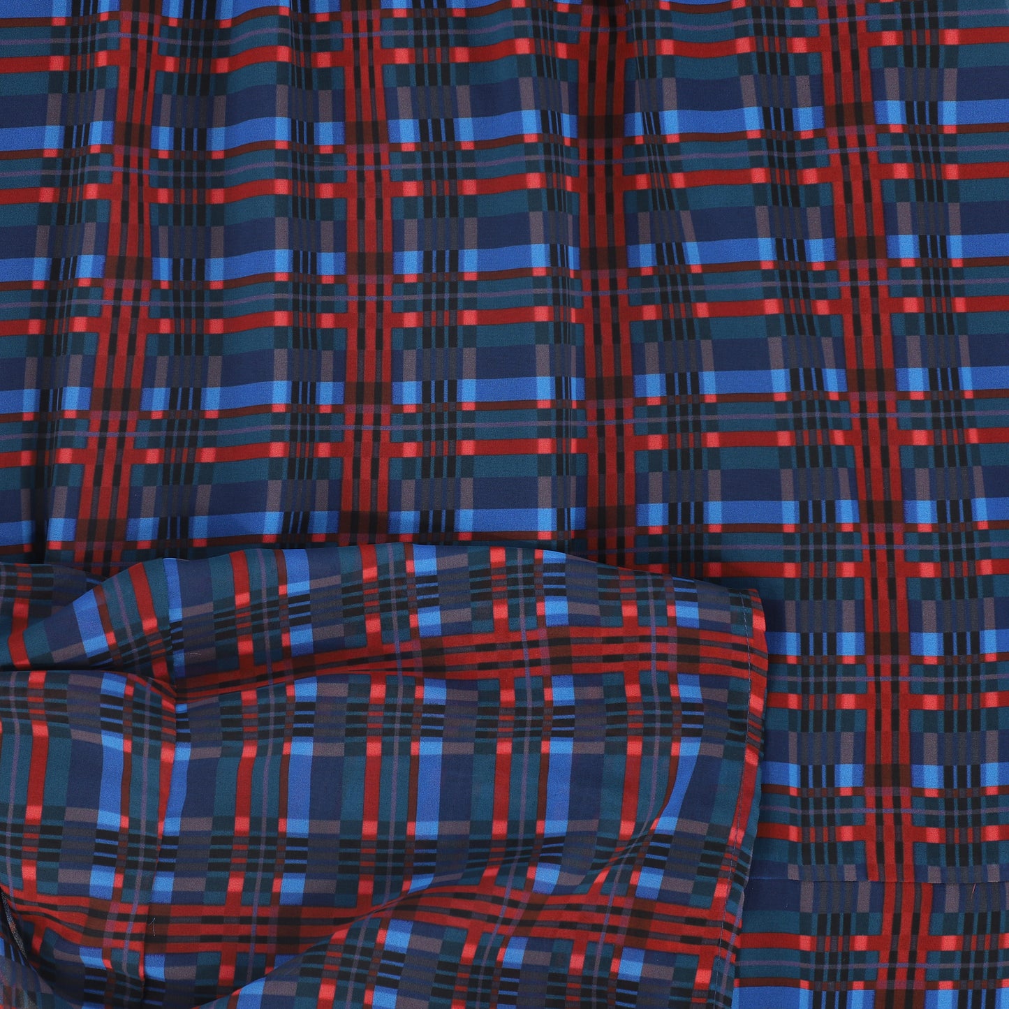 VALENTINA NAVY/BURGUNDY PLAID WAISTED MAXI SKIRT