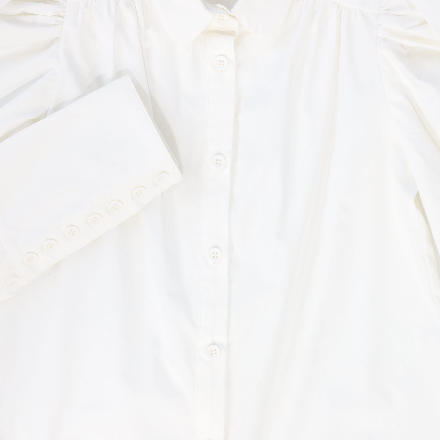VALENTINA WHITE POINTED SHOULDER PUFF BLOUSE