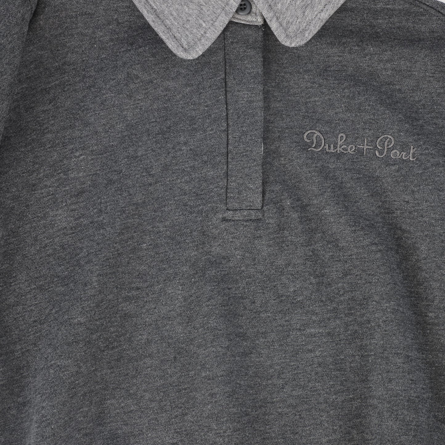 DUKE AND PORT CHARCOAL TRIM COLLAR SWEATSHIRT