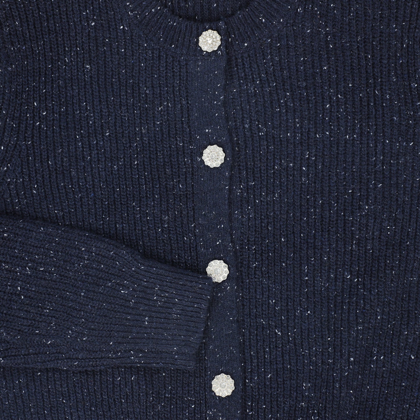 VALENTINA NAVY DIAMOND CHUNKY KNIT CARDIGAN