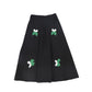 VALENTINA BLACK SCATTERED EMBROIDERY MIDI SKIRT
