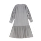 VALENTINA LIGHT GREY WOOL BOTTOM PLEATED DRESS