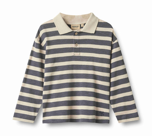 WHEAT GREY STRIPE POLO