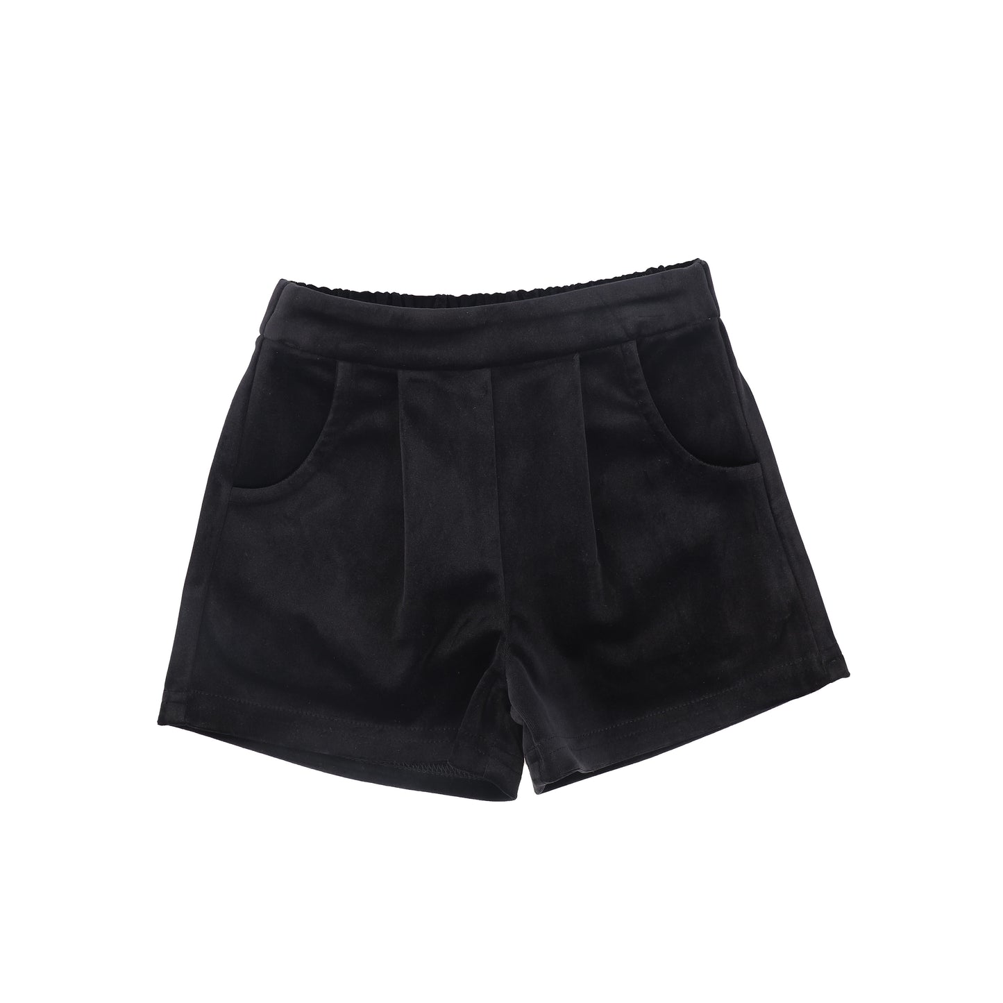 FRANCESCA GUILIANO BLACK VELVET POCKET SHORTS