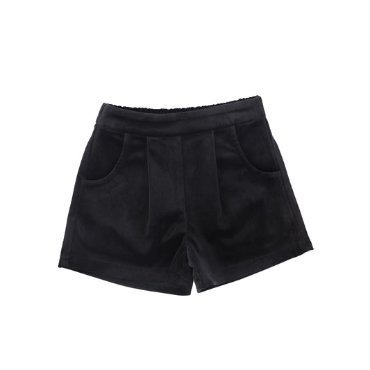 FRANCESCA GUILIANO BLACK VELVET POCKET SHORTS